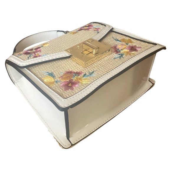 Aldo Tan and White Mini Bag with Floral Embroidery - Picture 3 of 4